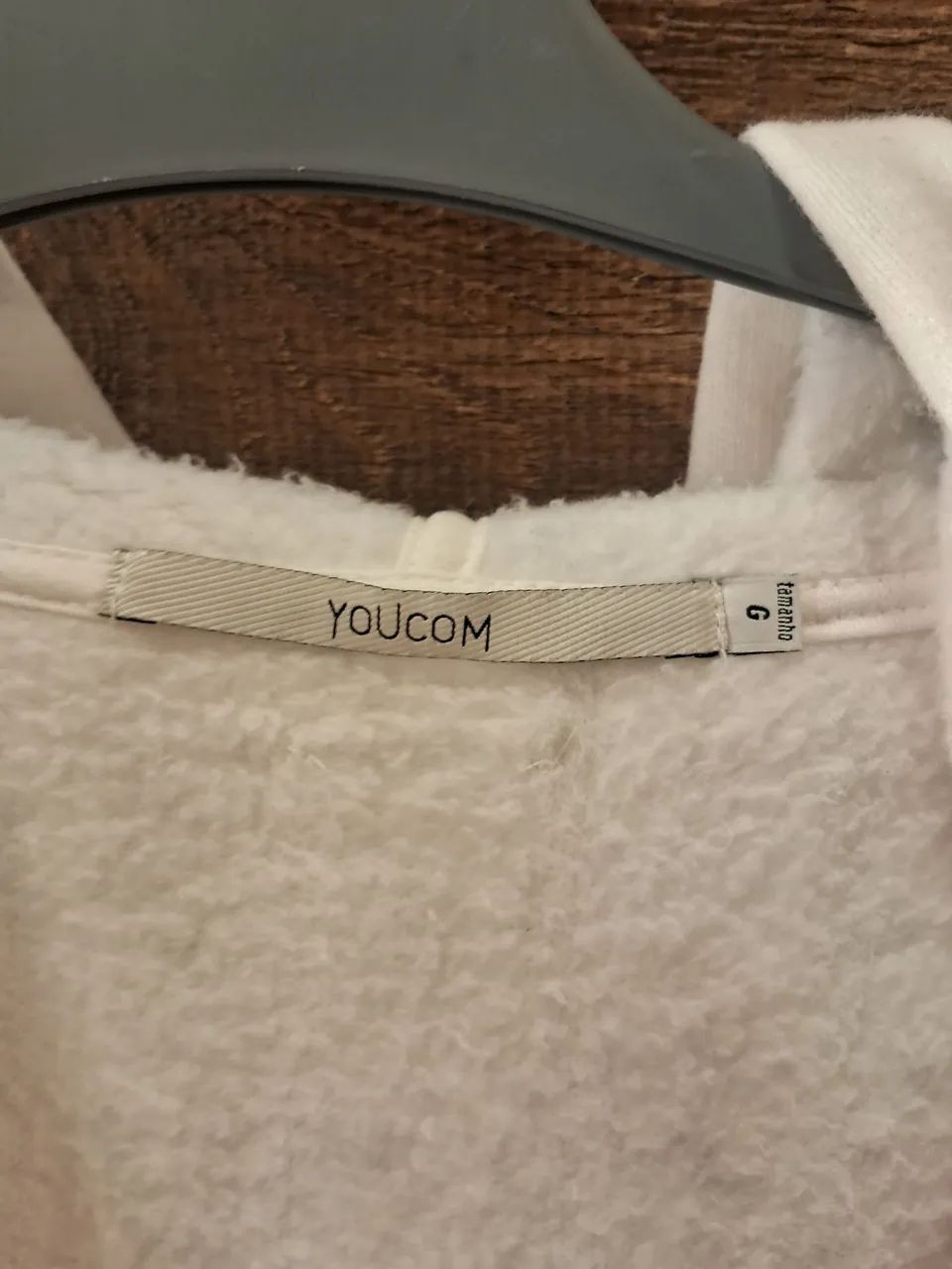 casaco moletom off-white youcom | zíper e capuz - Foto 4