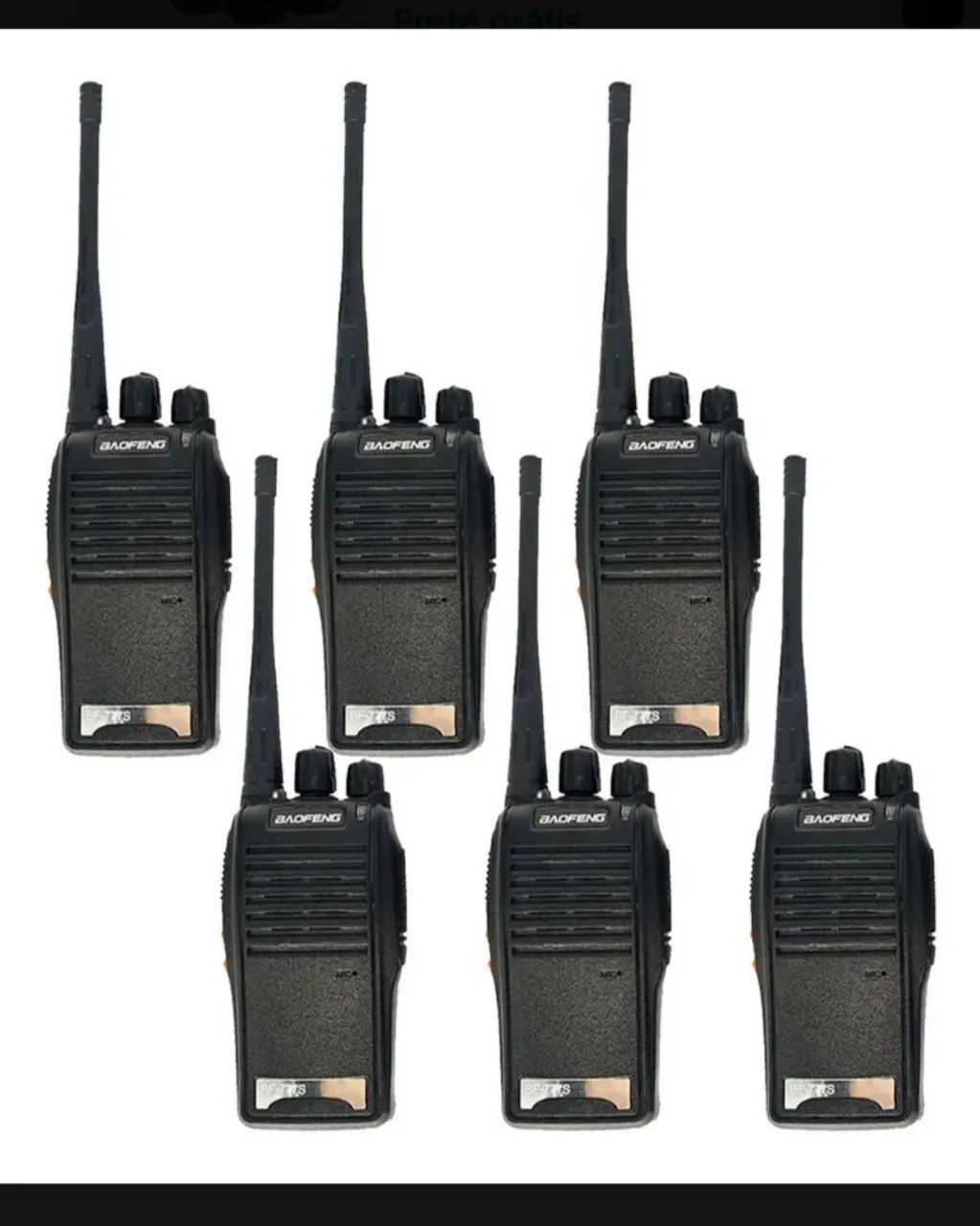 kit 6 rádios Walkie Talkie baofeng