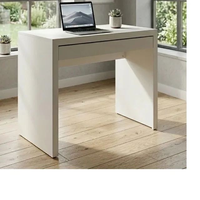 Escrivaninha Mesa Escritório com Gaveta 90cm Branco