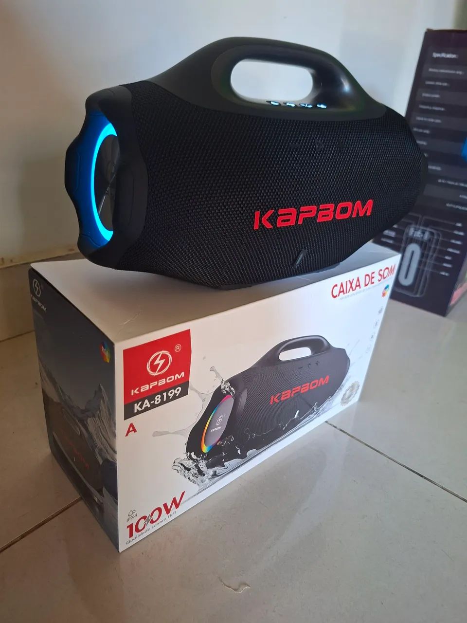 Caixa de som Bluetooth boombox 100w kapbom  - Foto 2