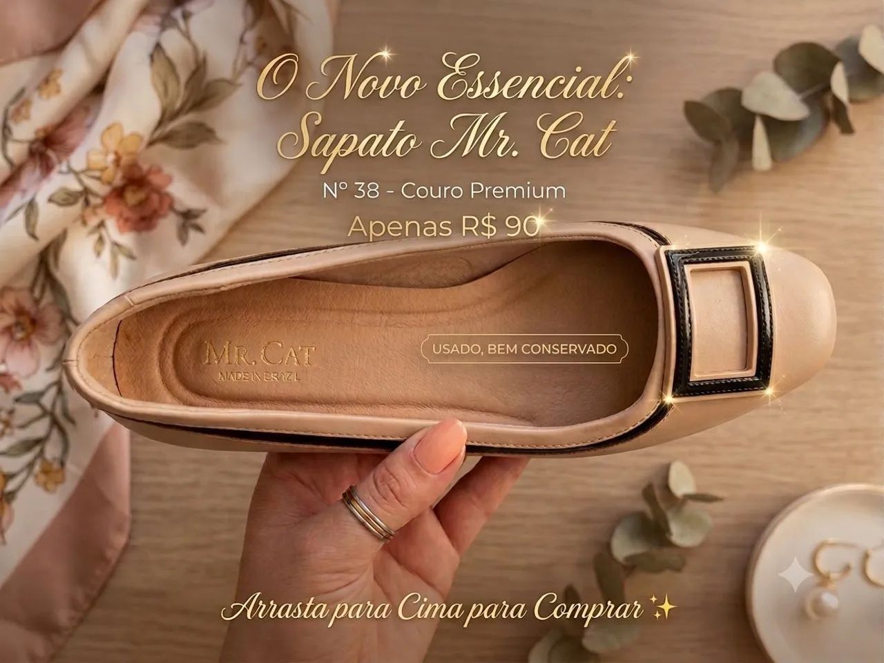 Sapato Mr Cat confort 38 bege
