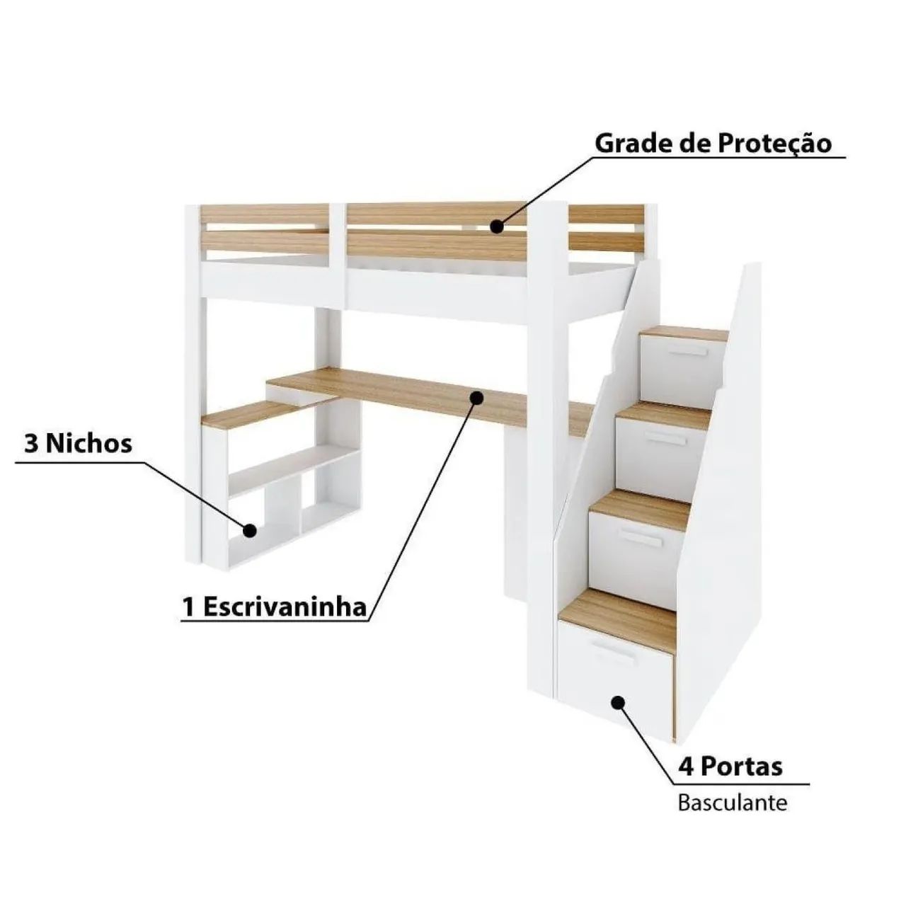 Cama Office Multifuncional Solteiro - Foto 3