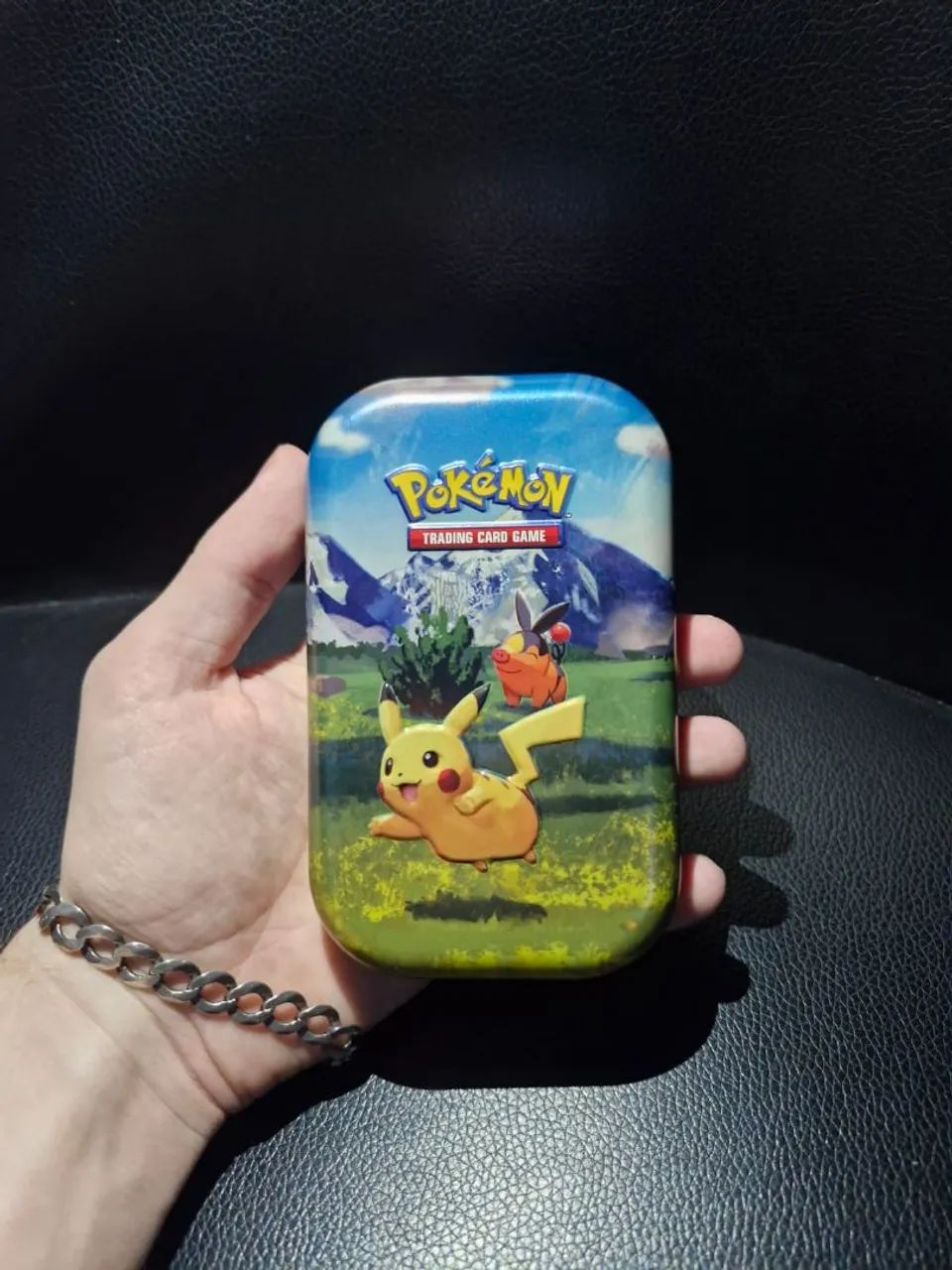 Lata com cartas pokémon com adesivo original copag - Foto 3