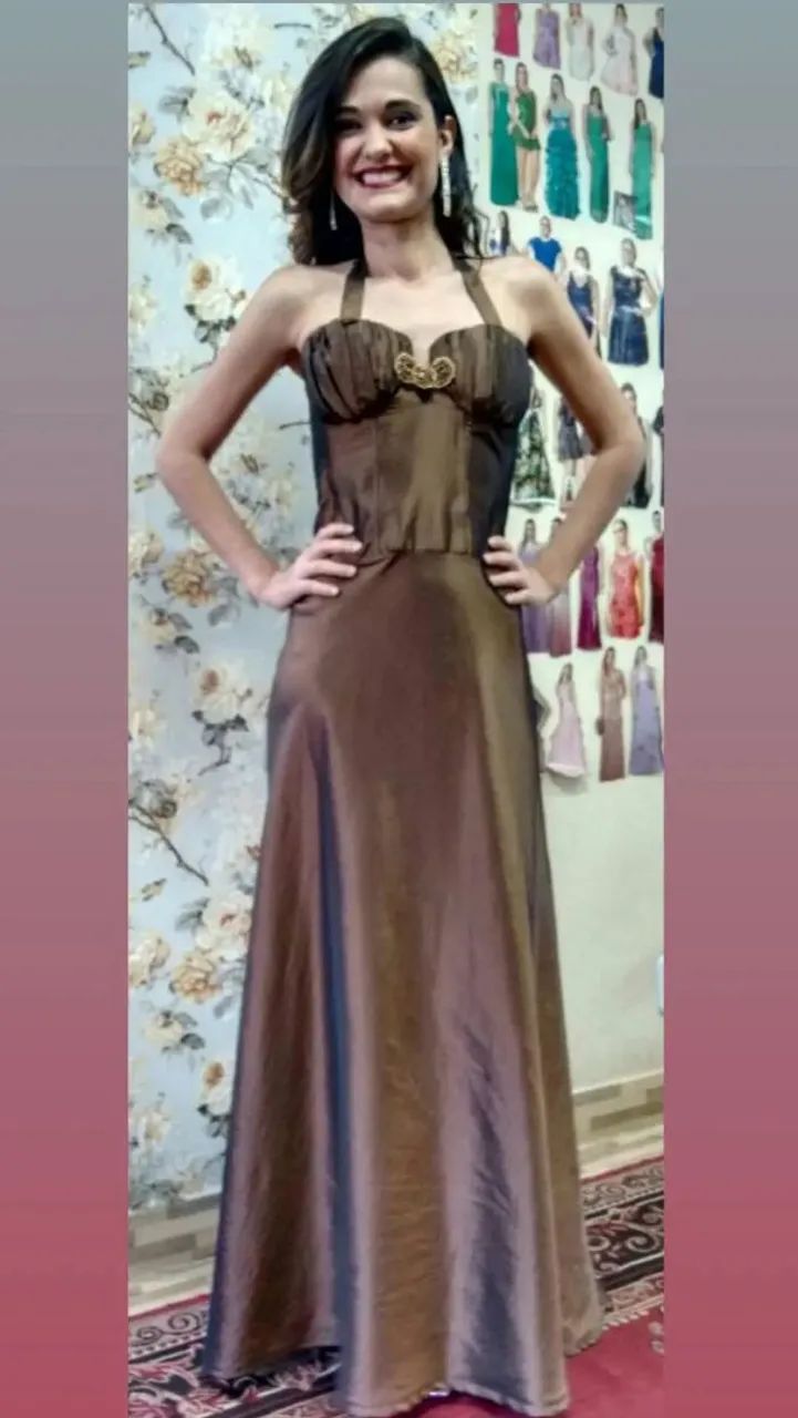 Vestido de Festa Marrom - Foto 3