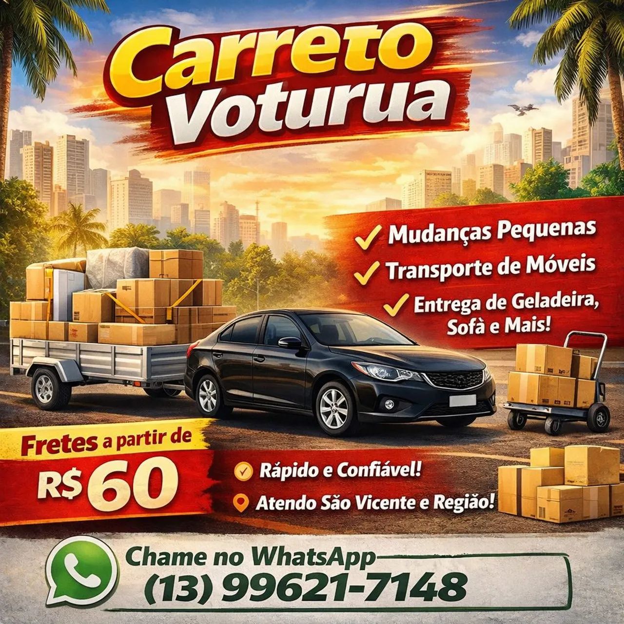 Carreto,mudança, retirada de móveis,pequenas mudanças 