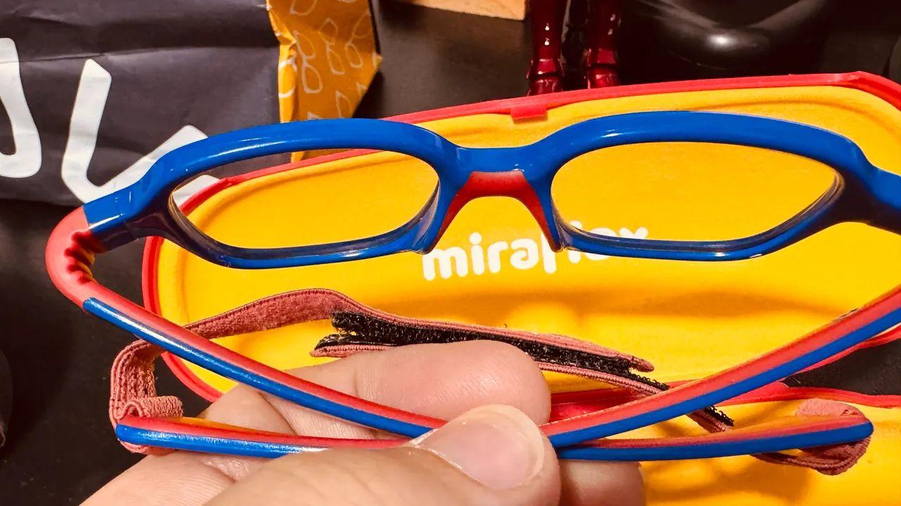  óculos Infantil Miraflex MF4004 retangular Azul e Vermelho - Foto 4