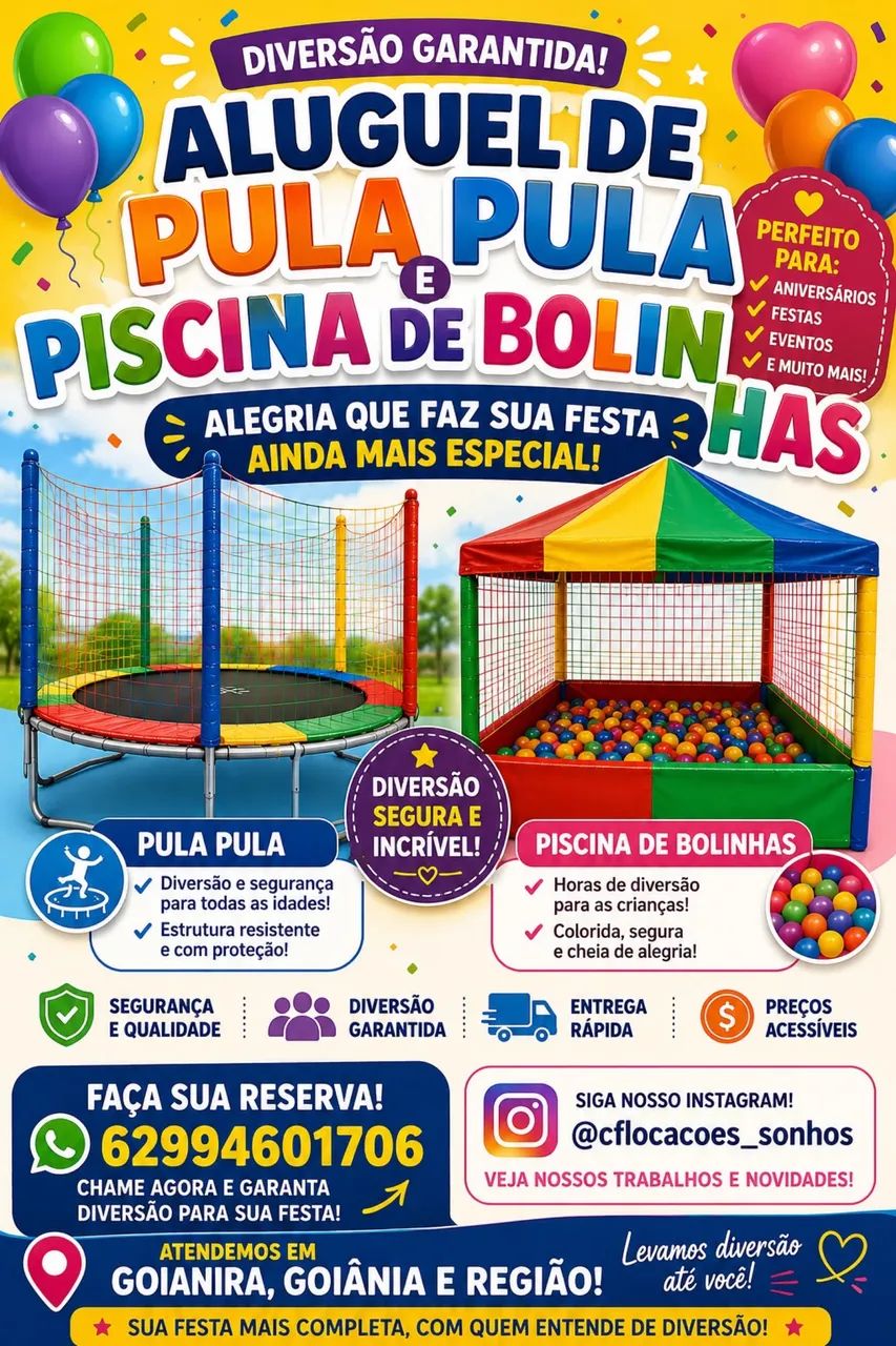 Aluguel de pula pula e piscina de bolinhas
