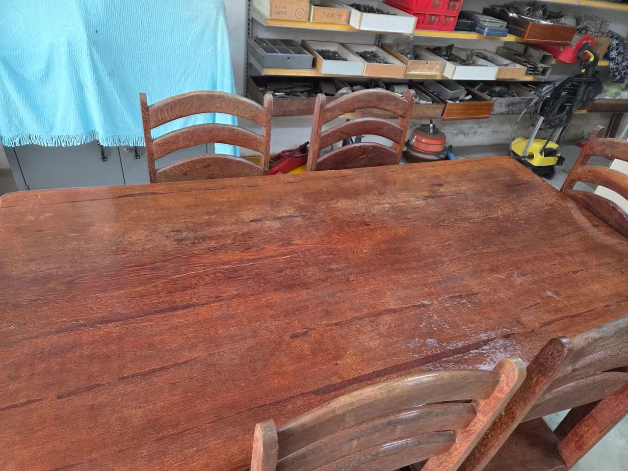 Mesa de cozinha com 6 cadeiras de angelim pedra - Foto 2