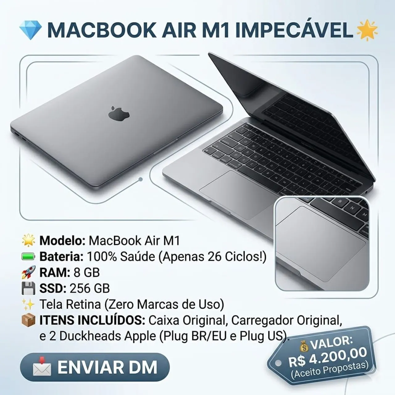 MacBook M5 512 GB 24 de ram midnight somente venda - Notebooks