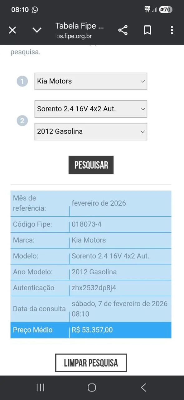 Kia Motors Sorento 2.4 16V 4X2 Aut. 2012 - Foto 5