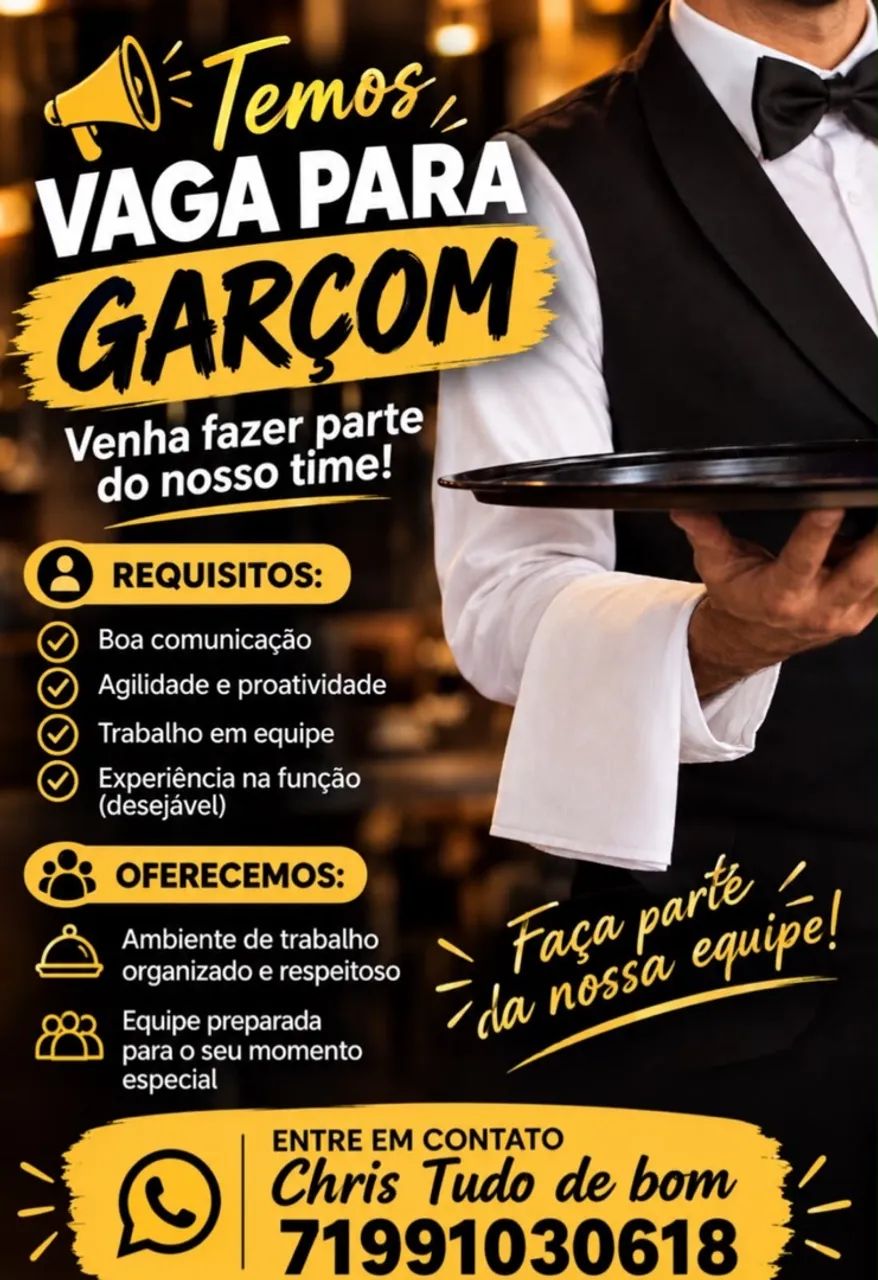 Vagas para Garçom