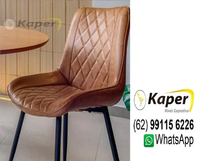 cadeira estofada caramelo haifa ( novo ) 