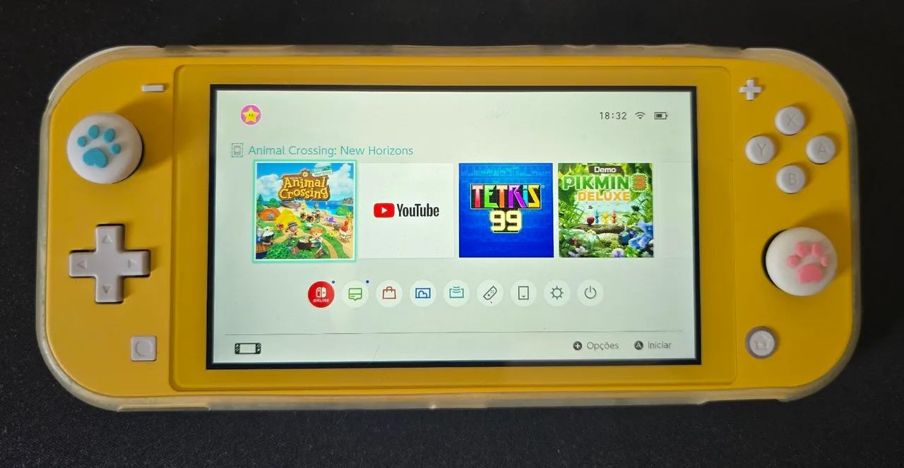 Nintendo Switch Lite Amarelo + Jogo + Capinha + Estojo + Película