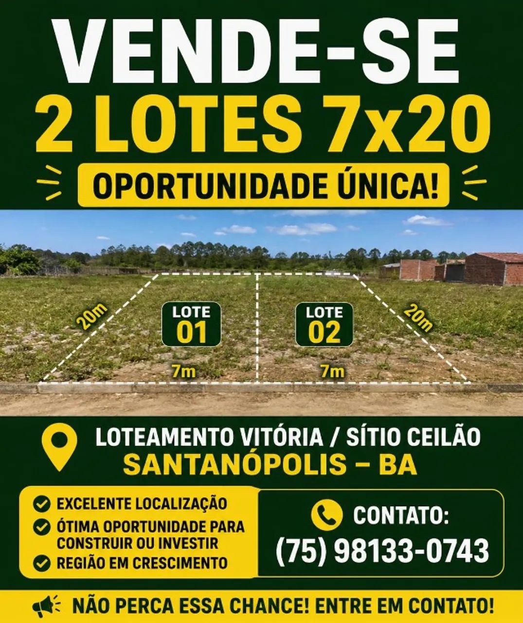 2 lotes 7x20