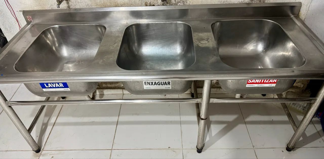 Pia inox com 3 Cubas  - Foto 2