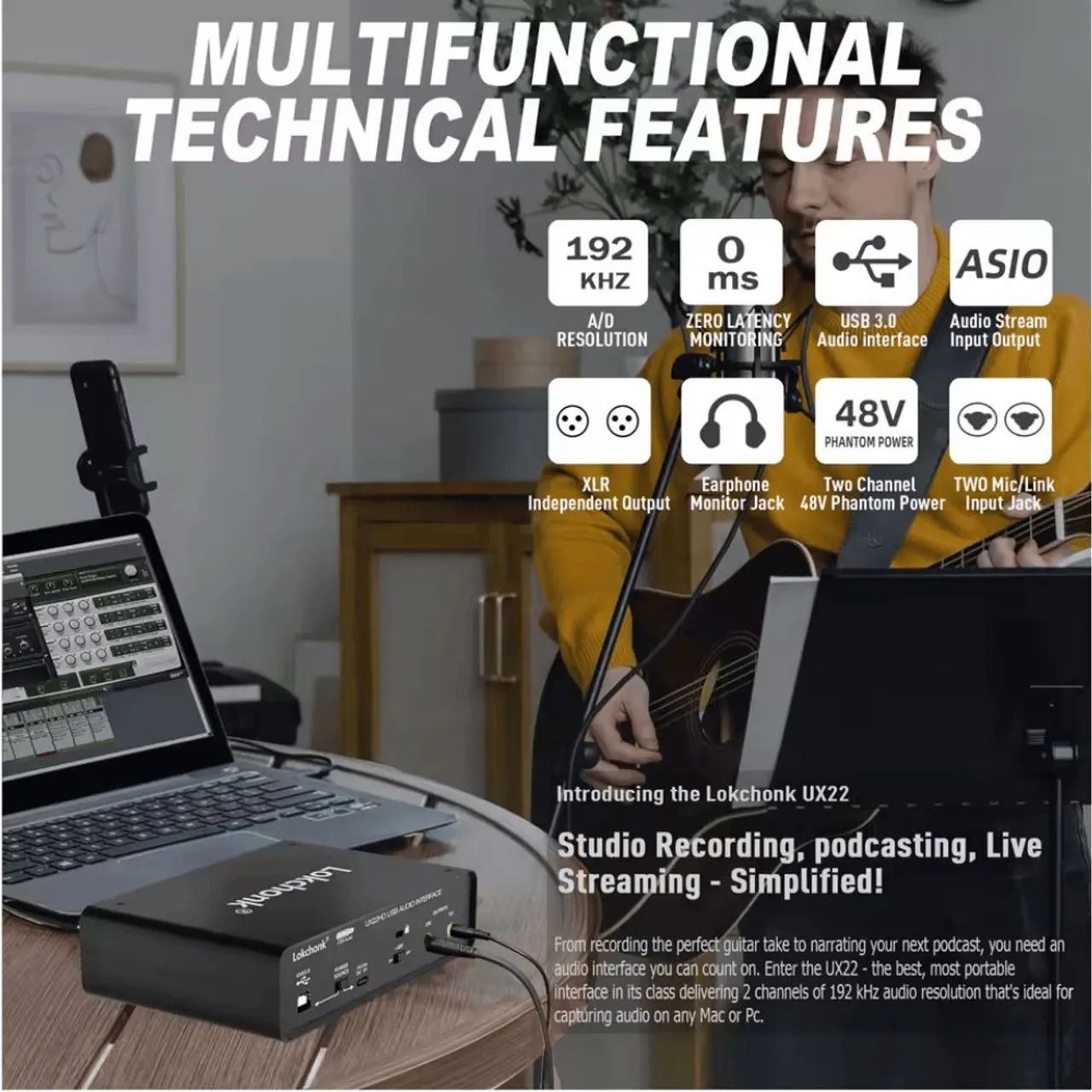 Interface de Audio Lokchonk UX22HD - Foto 2
