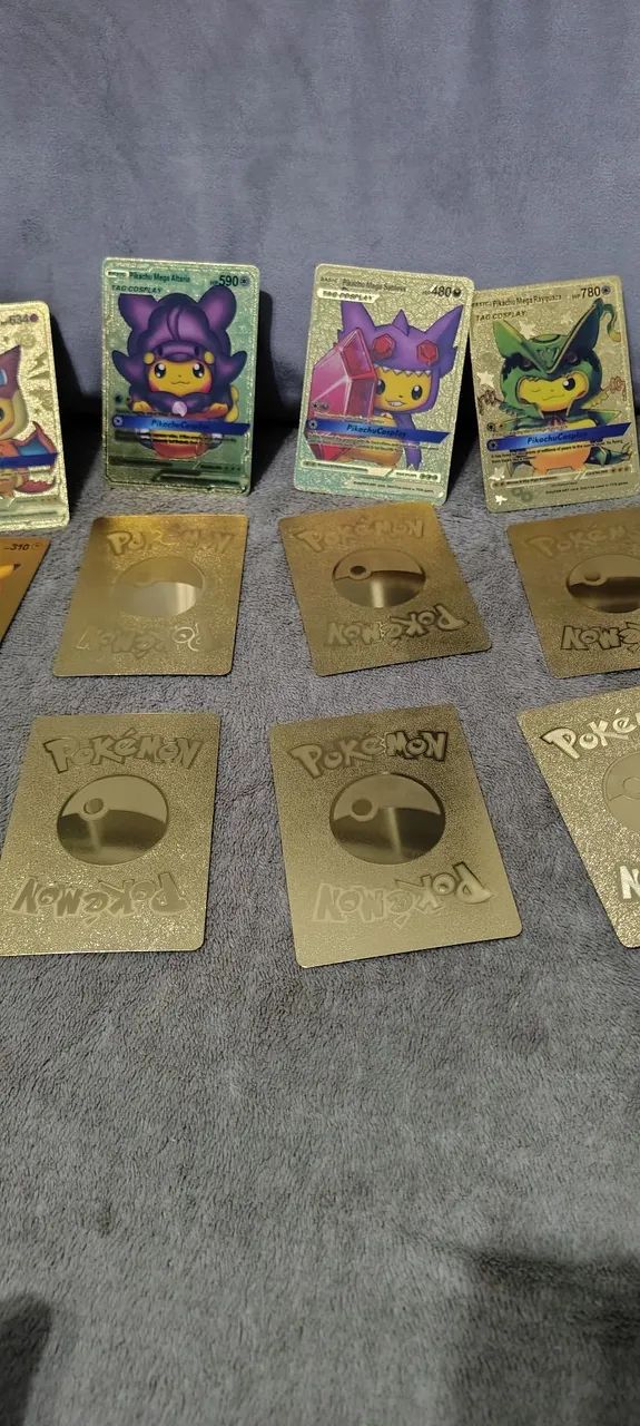cartas pokémon do pikachu douradas - Foto 2