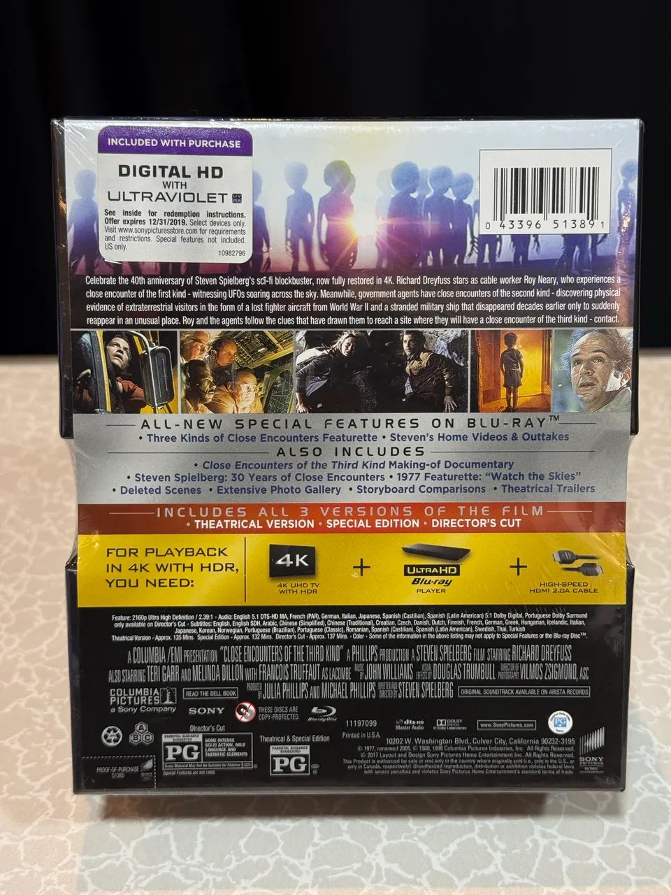 Blu-Ray 4K - Contatos Imediatos Do Terceiro Grau - Edição de 40° Aniversário - Lacrado - Foto 4