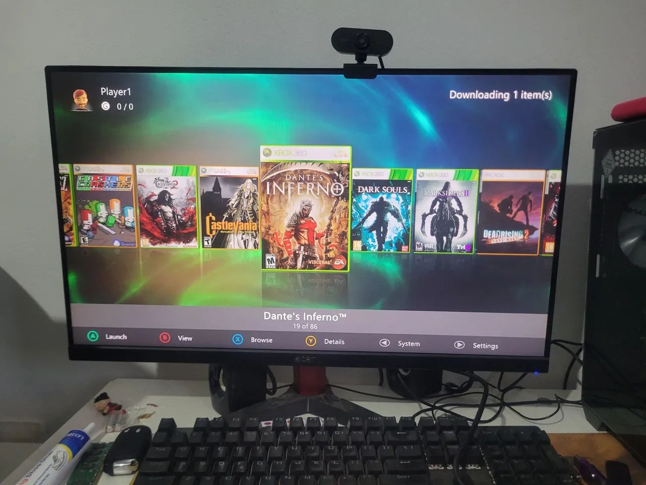 Xbox 360 com jogos e controle - Foto 3