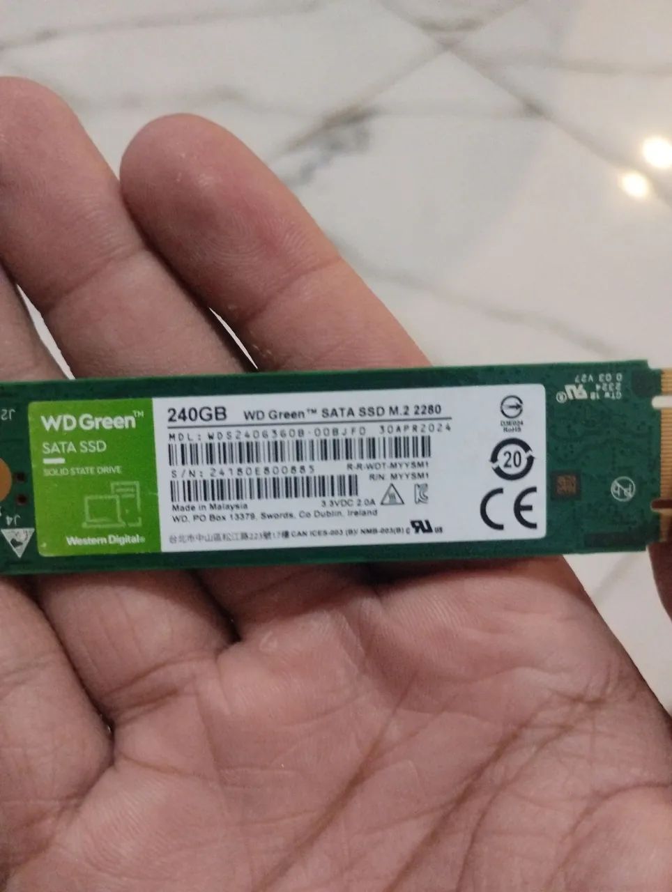 SSD WD Green 240gb M.2 2280, Sata III 6gb/s leitura