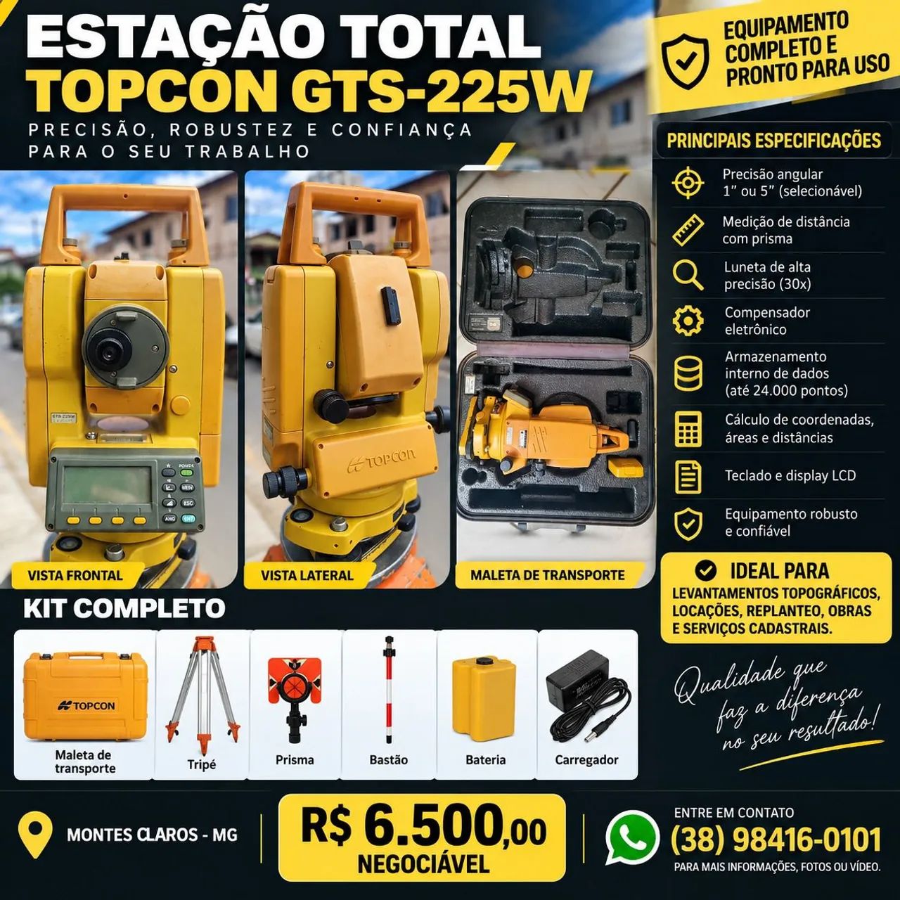 ESTAÇÃO TOTAL_TOPCON GTS-225W - Foto 4