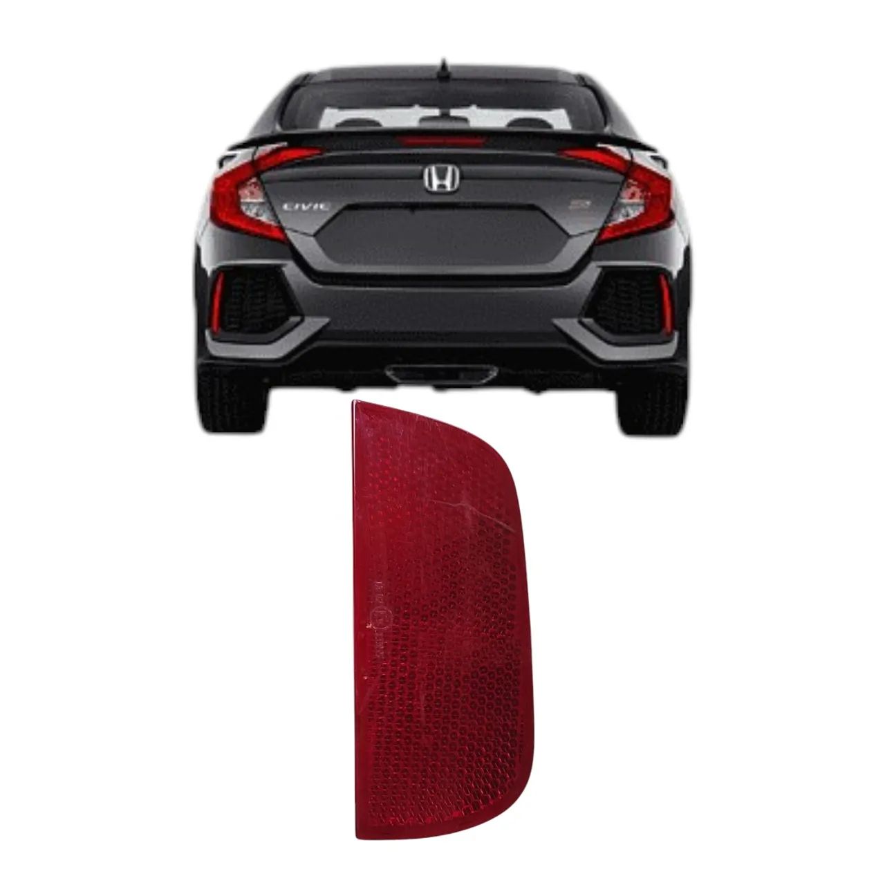 Refletor Traseiro Direito Honda Civic G10 2017 2021 Vermelho
