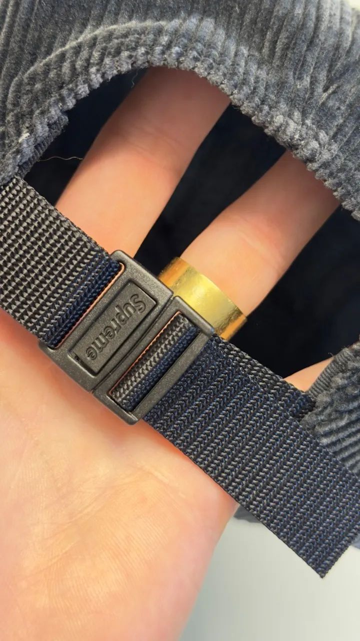 Boné Supreme Corduroy Camp Cap Black - Foto 4