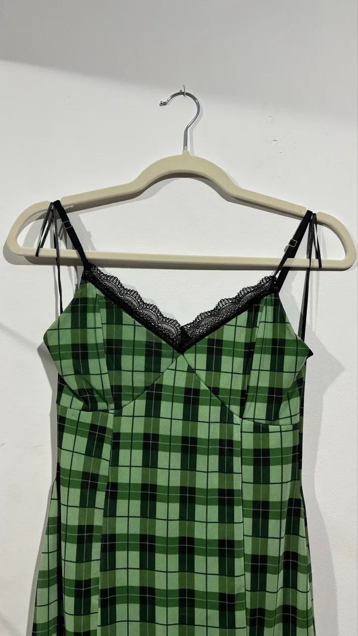 Vestido xadrez verde - Foto 4