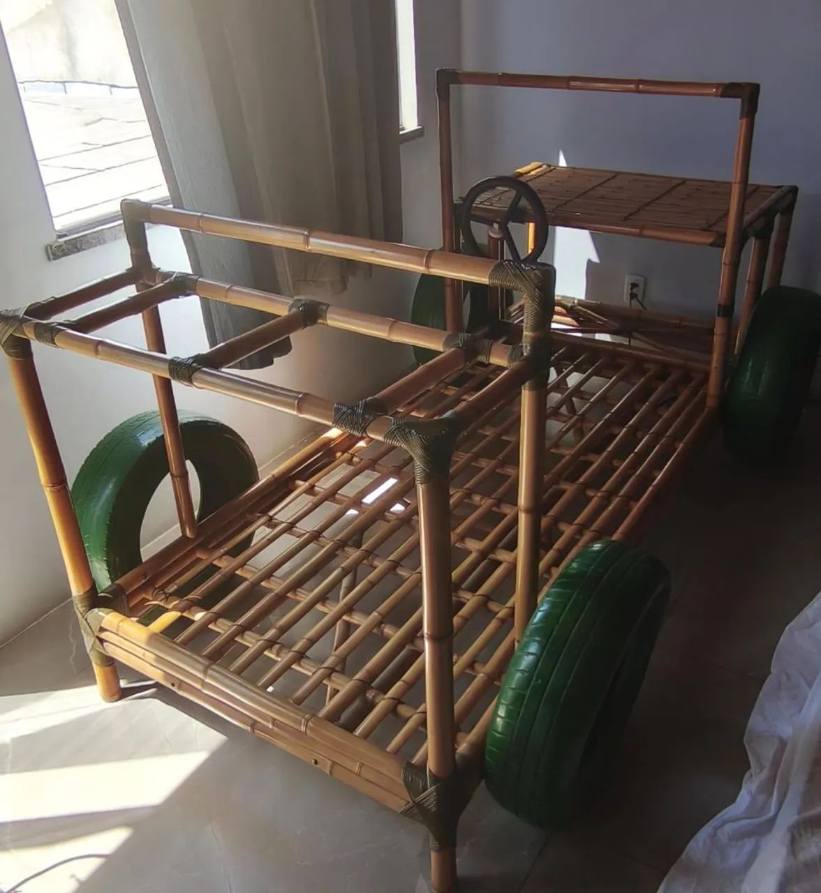 Cama  carrinho de Bambu  - Foto 5