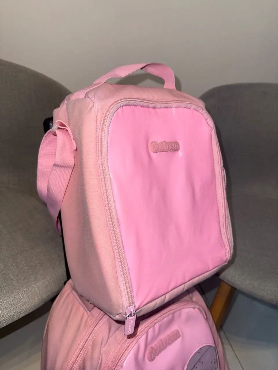 Kit Mochila Escolar Xtrem Coração Rosa  - Foto 3