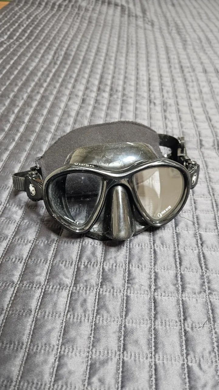 Máscara de Mergulho, Fun Dive Viper (Silicone Preto) + Estojo Rígido + Capa protetor - Foto 3