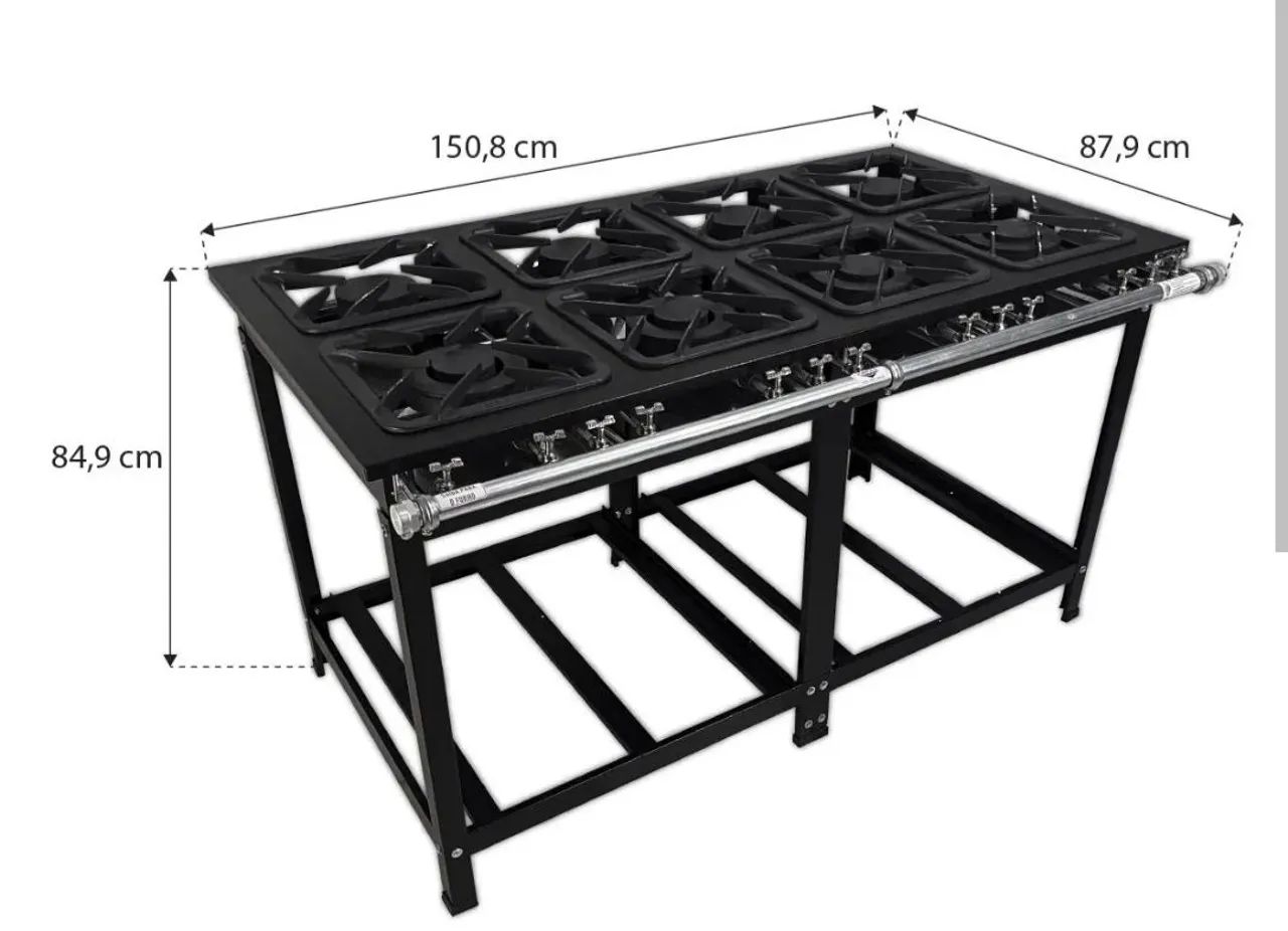 Ac fogão 8 bocas j Martins 4 bocas simples e 4 duplas 