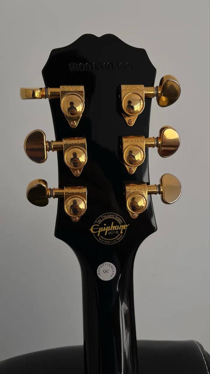 Guitarra Epiphone Les Paul custom pro ebony canhoto - Instrumentos