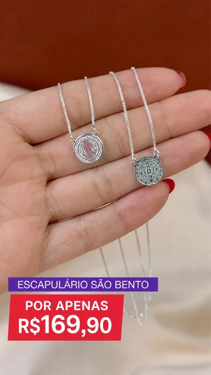 Escapulário São Bento Prata 925