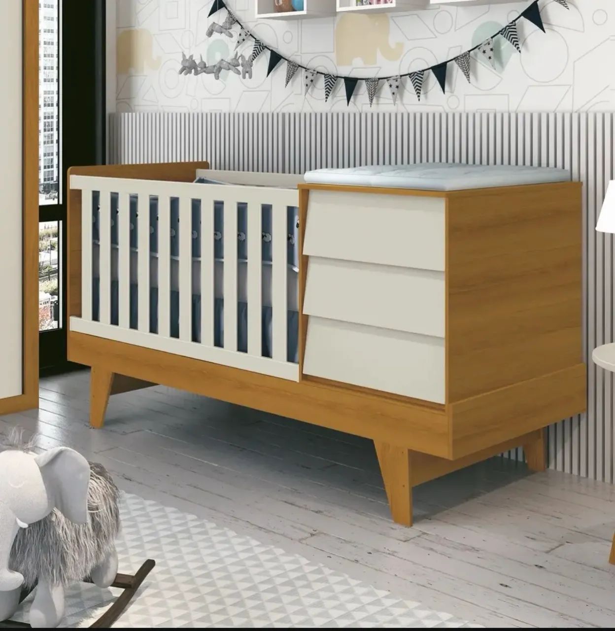 Berço americano com cômoda e mini cama 