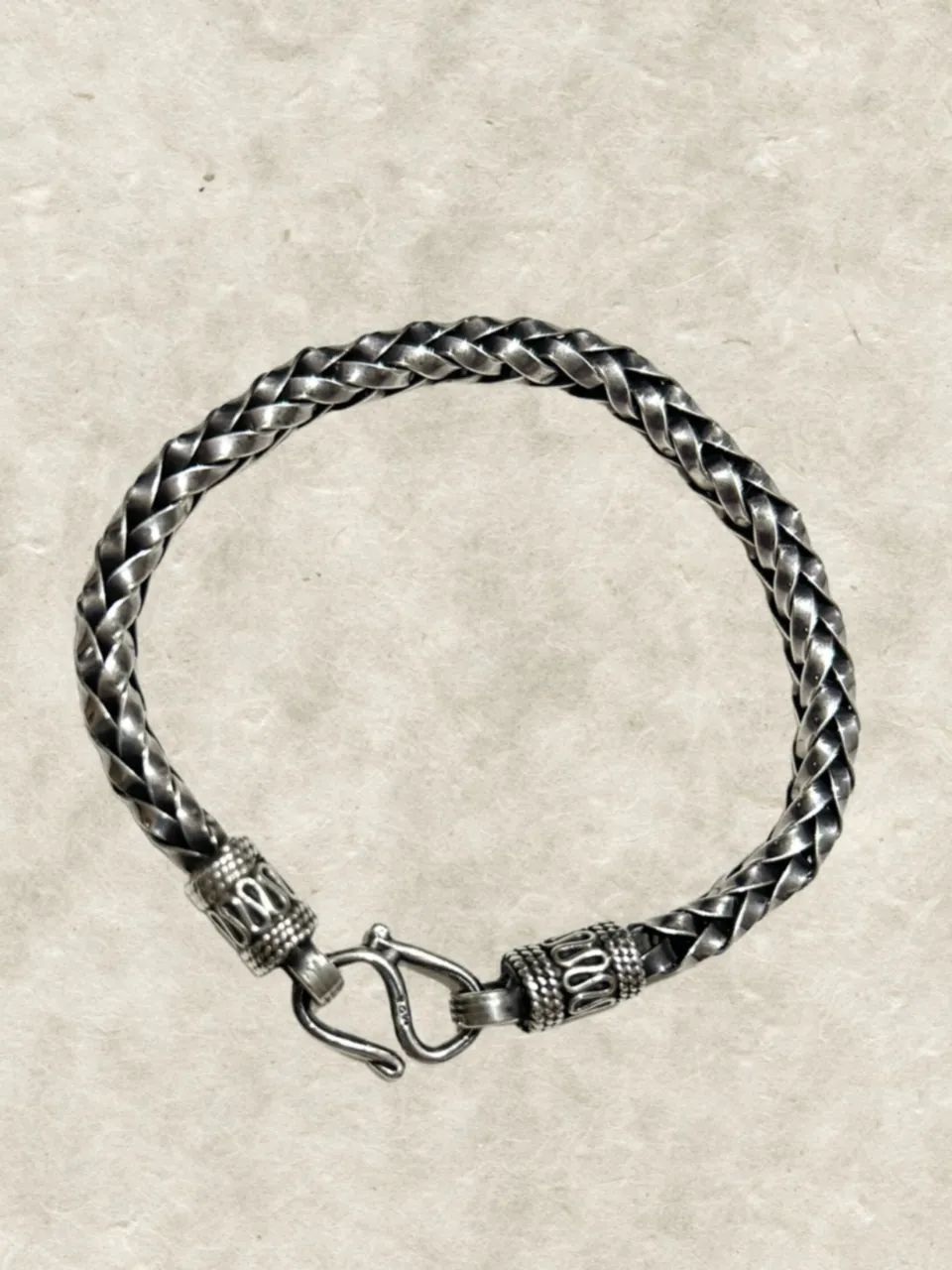 Pulseira trançada dupla tradicional em Prata de lei 925 original