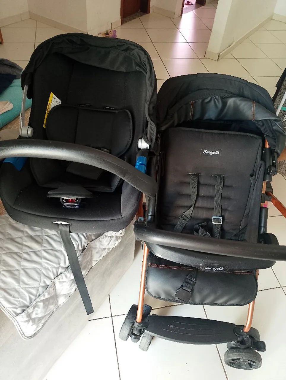  carrinho de bebê com bebe conforto  - Foto 5