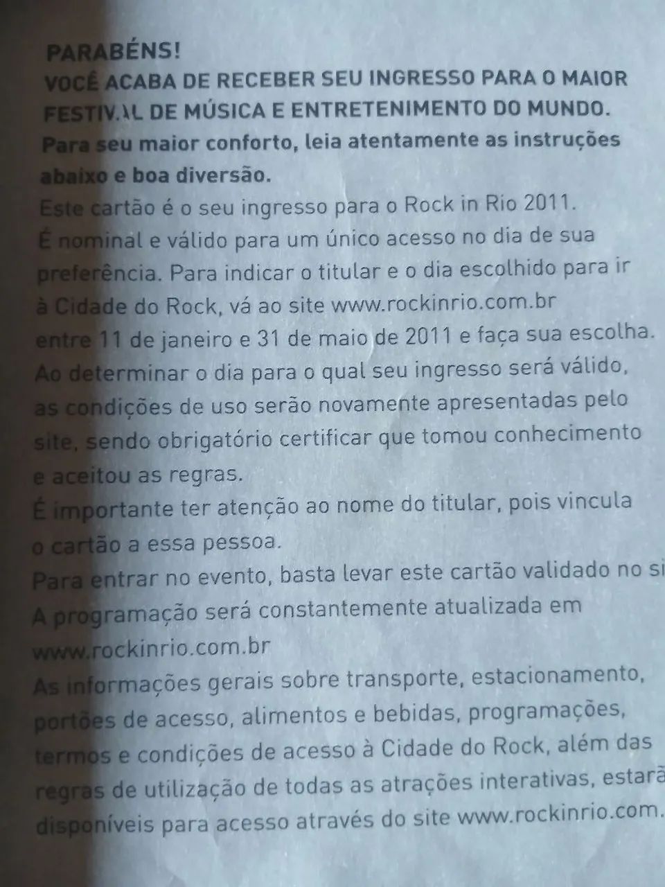 Ingresso rock in rio 2011 - Foto 5