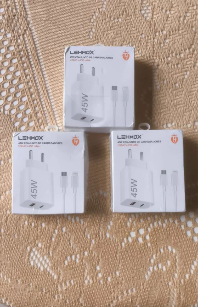 Carregador turbo 45w com cabo lightning para iPhone