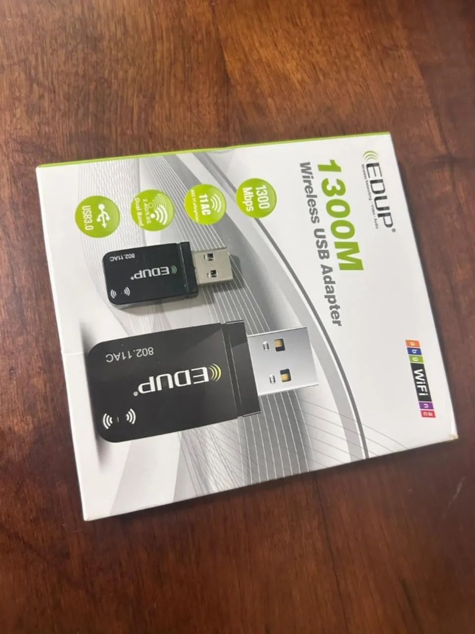 Adaptador Wi-Fi USB 3.0 EDUP AC1300 Dual Band - Alta Velocidade