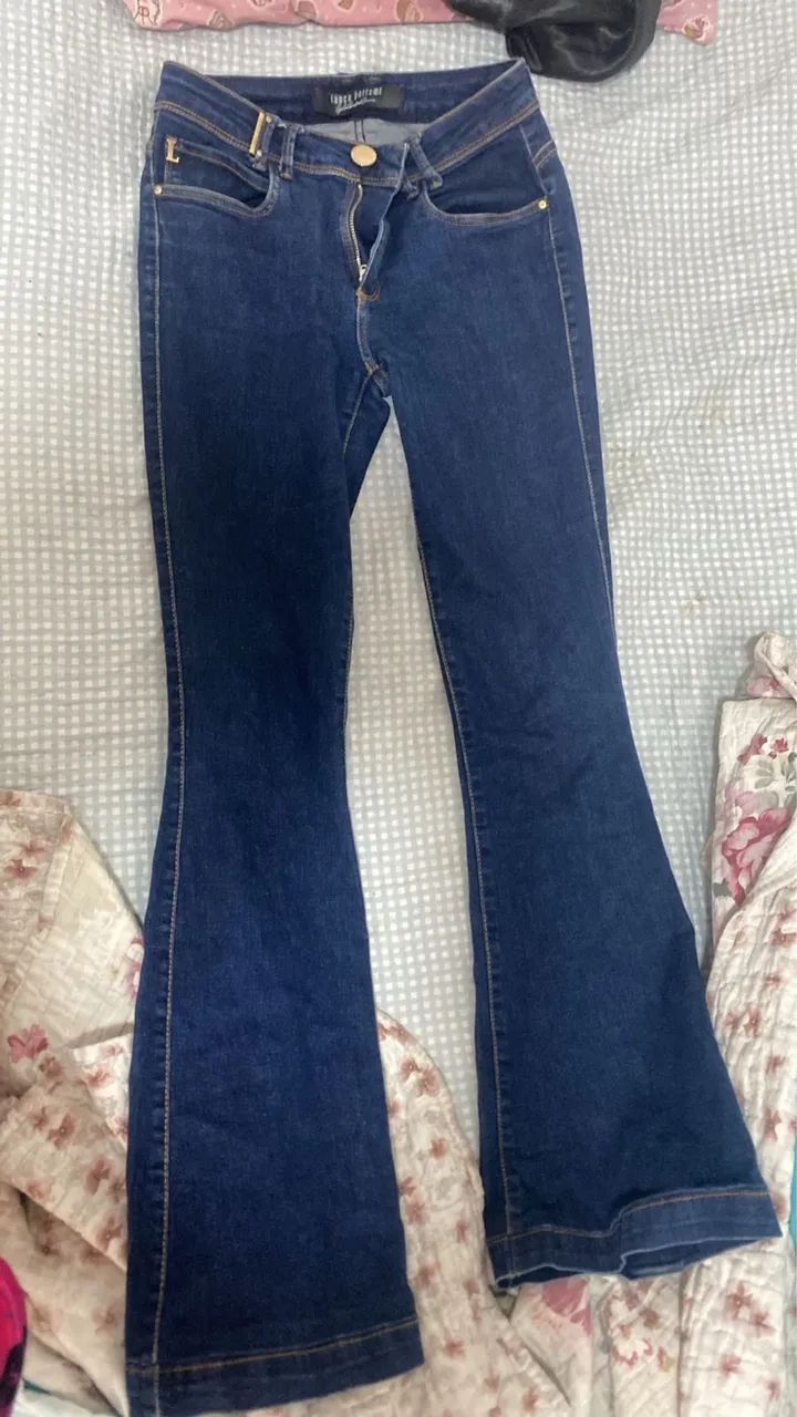 Calça flare cintura baixa