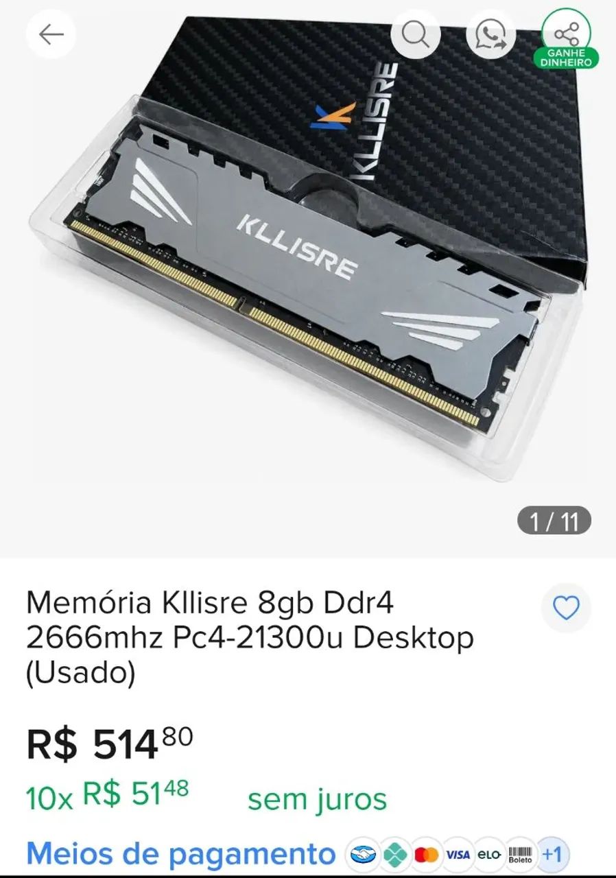 Memória DDR4 8gb 2666mhz - Foto 2