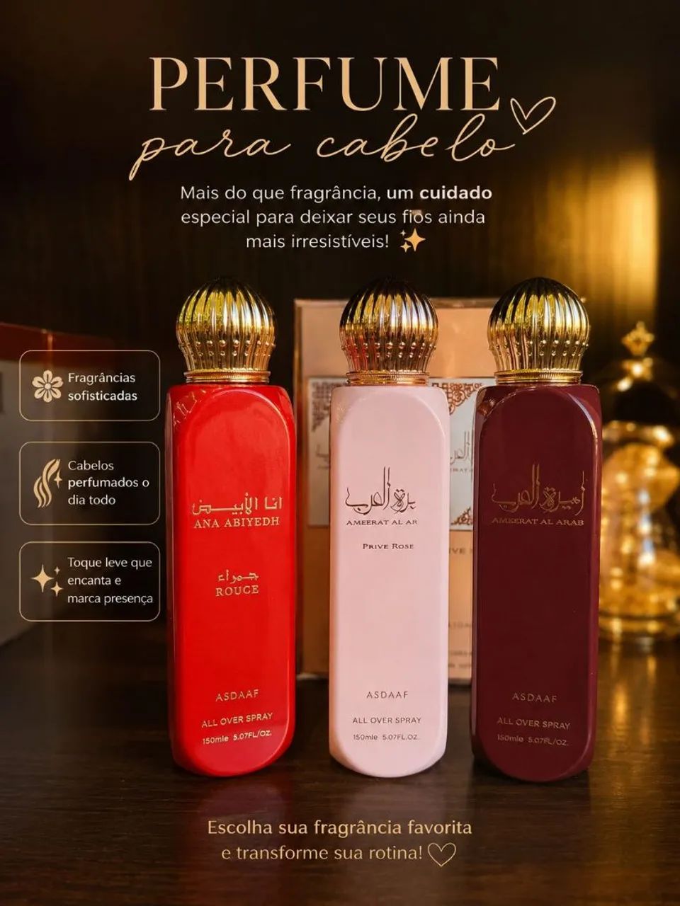 Perfume para Cabelo 150ml<br>*140R$* Varejo