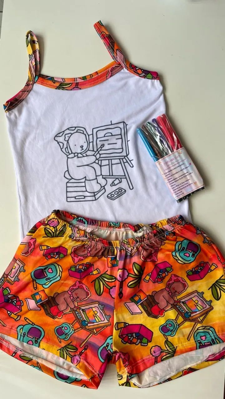 Pijama infantil para colorir  - Foto 2