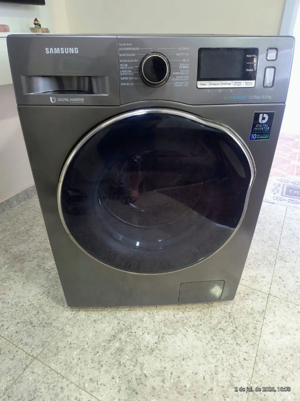 Máquina Lava e Seca Samsung Inox 