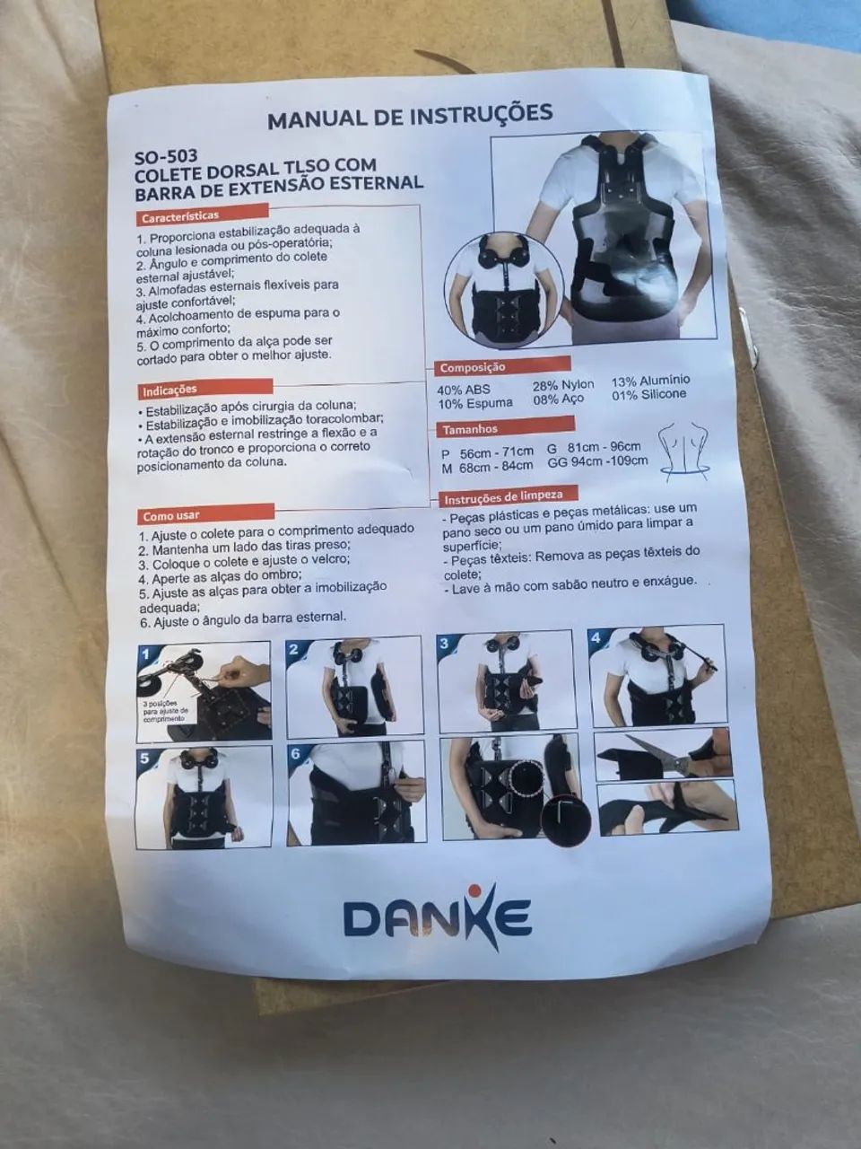 Colete dorsal TLSO DANKE