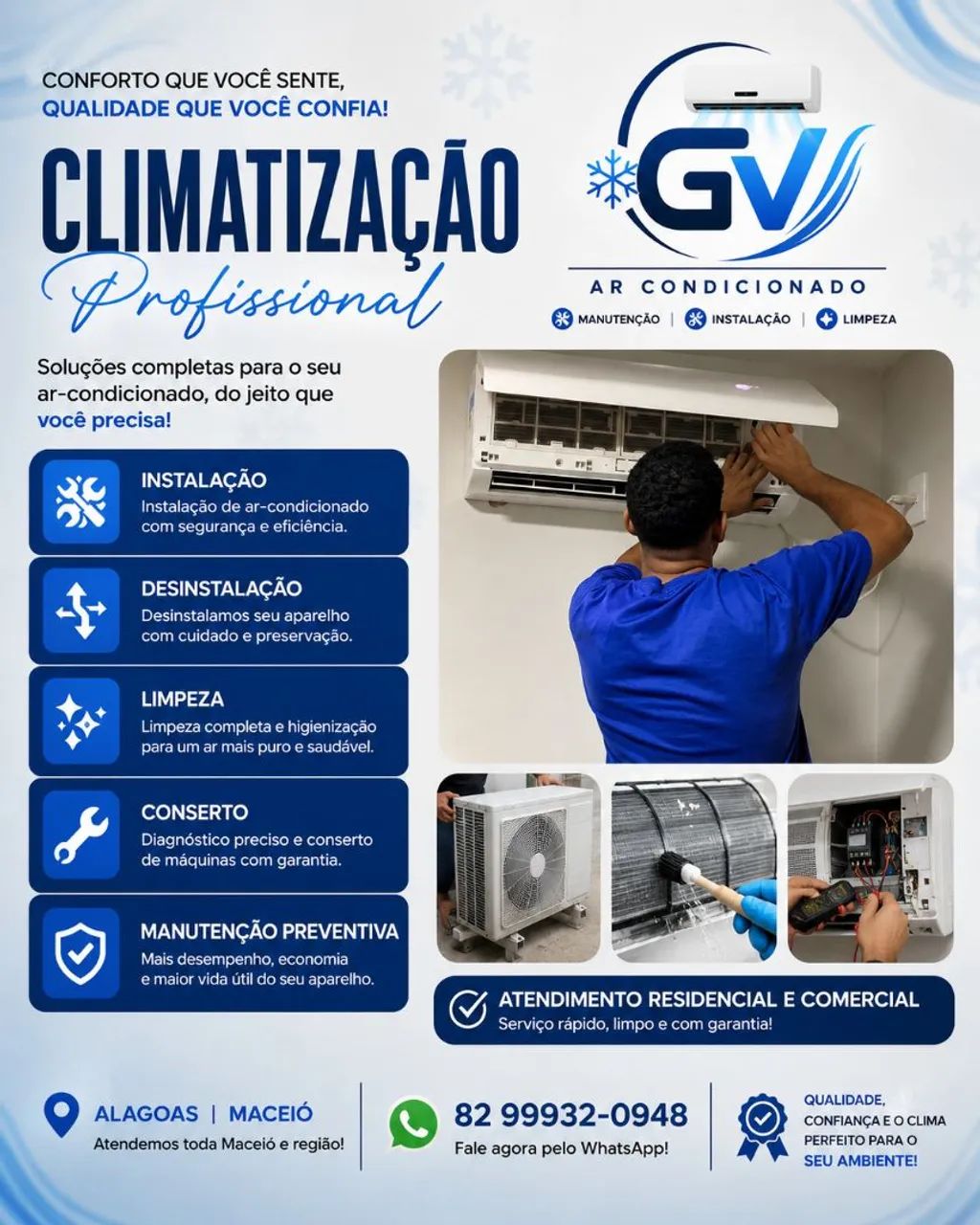 Instalação e manutenção de Ar-condicionado em Maceió