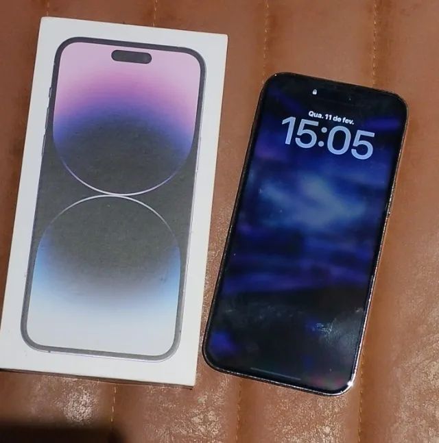 iphone 14 pro max roxo com 128 gb bateria 85 % completo sem marcas