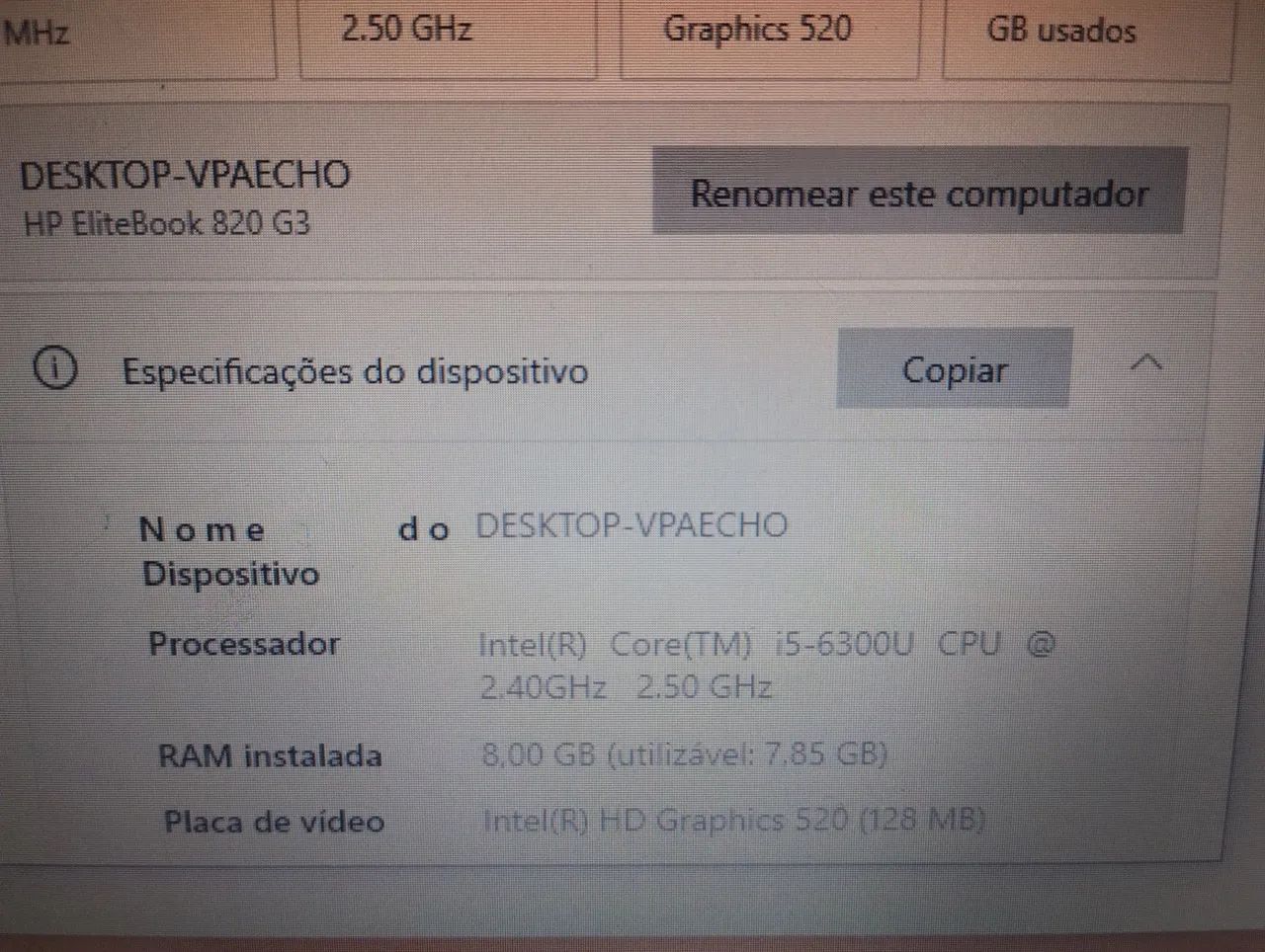 Notebook Hp I5 sexta geração  - Foto 3