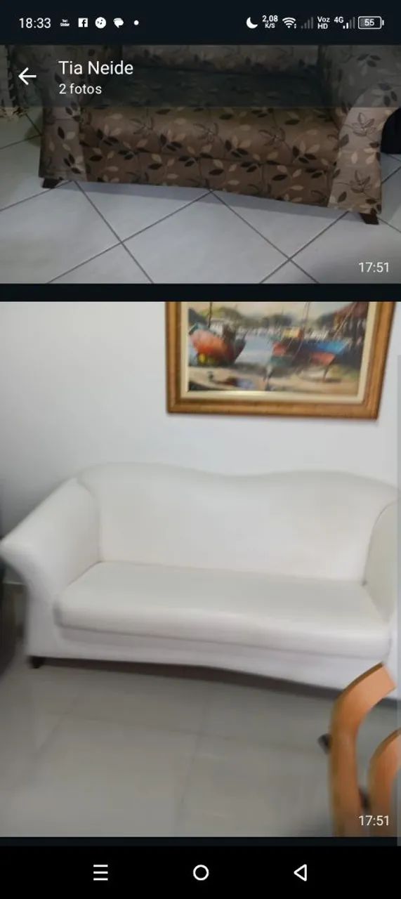 Vendo sofás com marcas de uso